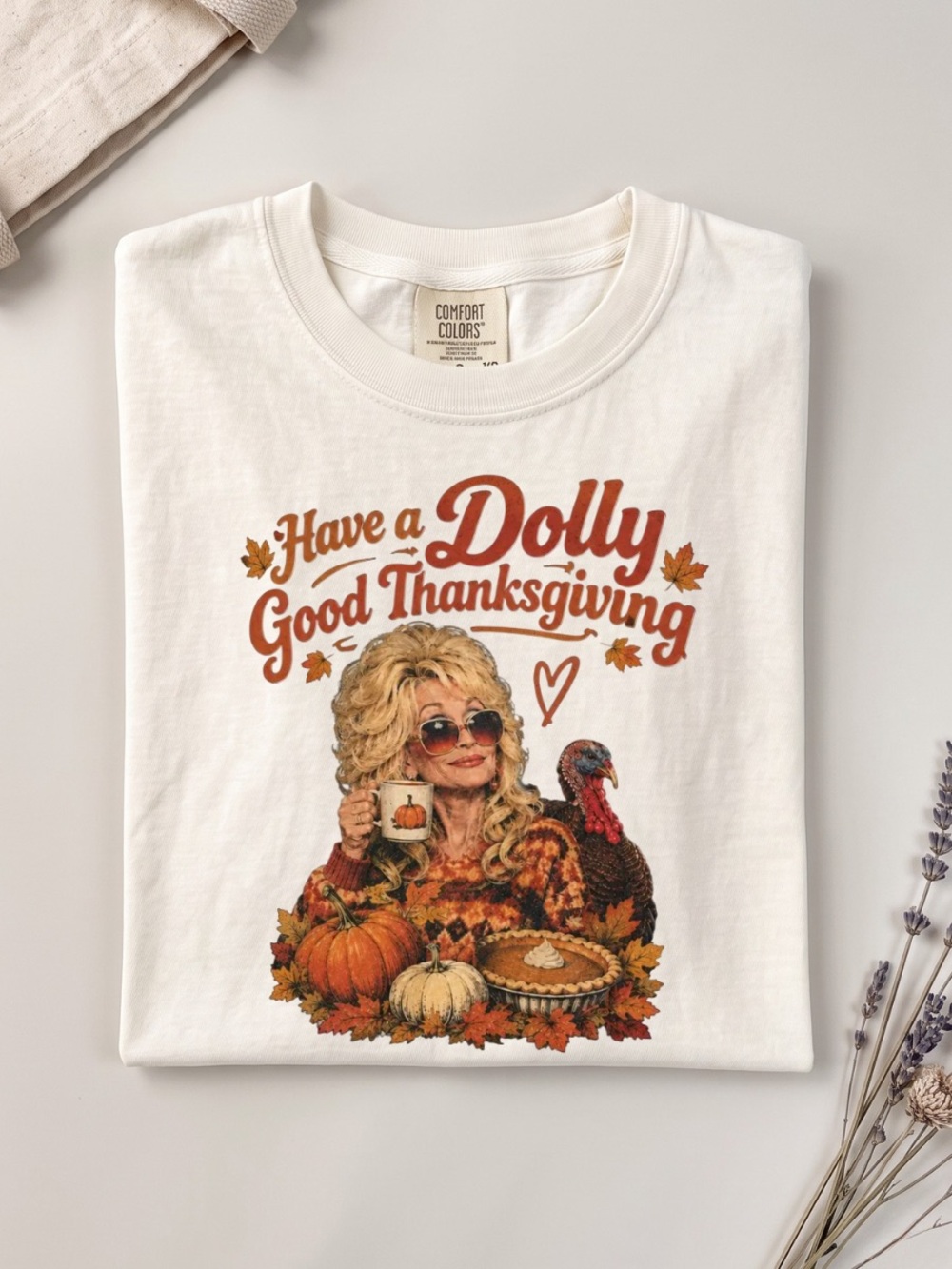 Comfort Colors Dolly Parton Shirt, 'Have a Dolly Good Thanksgiving' Graphic Tee